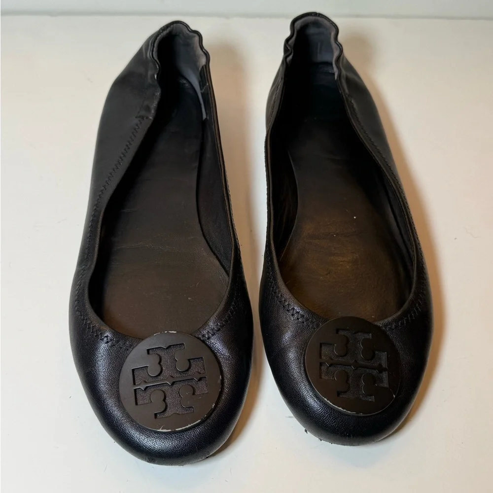 Tory Burch Black Leather Ballet Flats Size 8